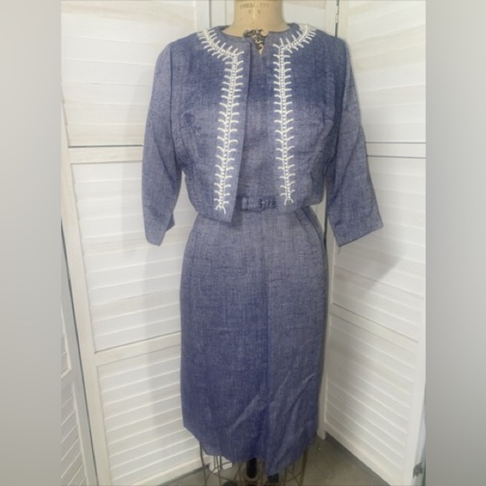 Vintage 1950s Edith Martin 2 piece cocktail dress. Size small